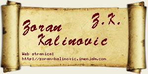 Zoran Kalinović vizit kartica